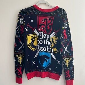 Game of Thrones Christmas Sweater Joy to Realm Mens S Holiday Ugly‎ Fandom Party